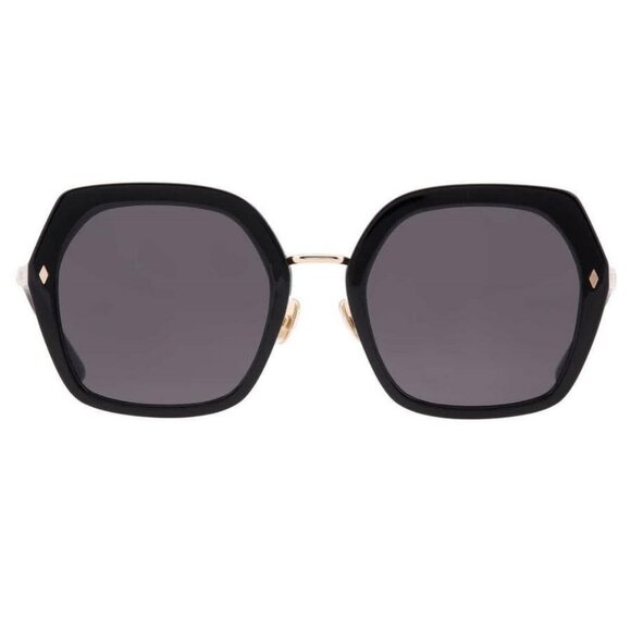 New Authentic Vedi Vero Grey Hexagonal Ladies Sunglasses VVCC13 BLK 55 VVCC13 BL - Picture 1 of 5